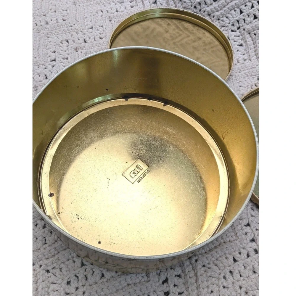 Vintage IRA Denmark Wildflower Nesting Tins Round Floral Decorative Storage